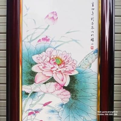 TRANH SỨ HỌA TIẾT HOA SEN